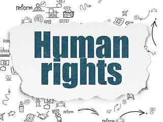 Image showing Political concept: Human Rights on Torn Paper background