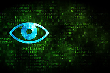 Image showing Safety concept: Eye on digital background