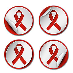 Image showing Red ribbon - AIDS awereness sign. 