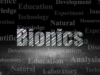Image showing Science concept: Bionics in grunge dark room
