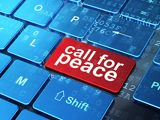 Image showing Politics concept: Call For Peace on computer keyboard background