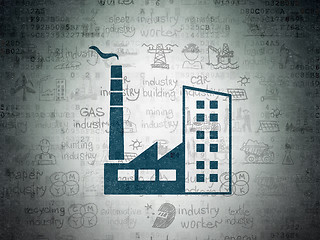 Image showing Manufacuring concept: Industry Building on Digital Paper background