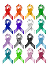 Image showing Colorful awareness ribbons 