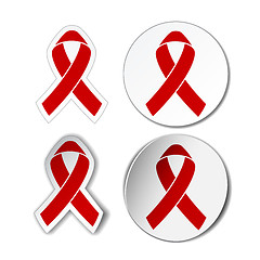 Image showing Red ribbon - AIDS awereness sign. 