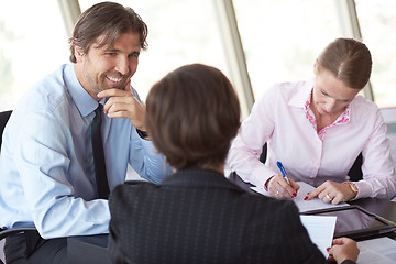 Image showing business people group on meeting at office