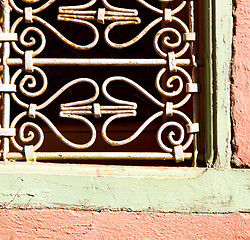 Image showing  window in morocco africa and old construction wal brick histori