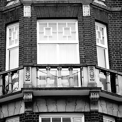 Image showing window in europe london old red brick wall and      historical 