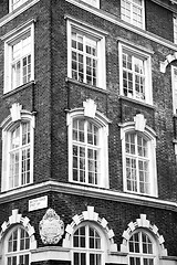 Image showing in europe london old red brick wall and    historical window