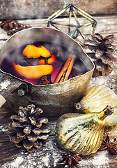 Image showing Warm wine with spices