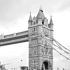 Image showing london tower in england old bridge and the cloudy sky