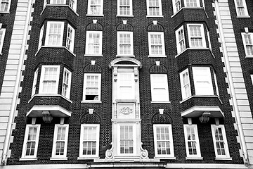 Image showing window in europe london old red brick wall and      historical 