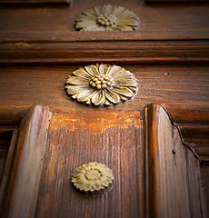 Image showing abstract  rusty brass brown knocker gallarate varese 