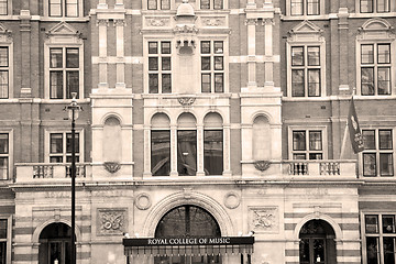 Image showing window in europe london old red brick wall and      historical 