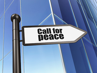 Image showing Politics concept: sign Call For Peace on Building background