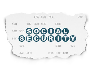 Image showing Security concept: Social Security on Torn Paper background