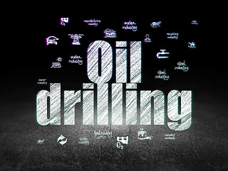 Image showing Industry concept: Oil Drilling in grunge dark room