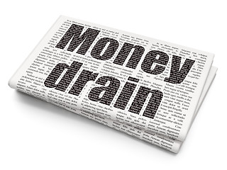 Image showing Banking concept: Money Drain on Newspaper background