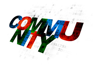 Image showing Social network concept: Community on Digital background