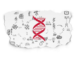 Image showing Science concept: DNA on Torn Paper background