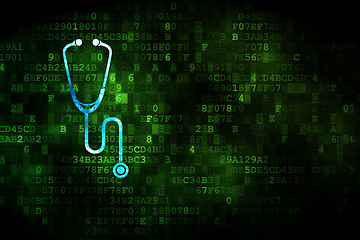 Image showing Health concept: Stethoscope on digital background