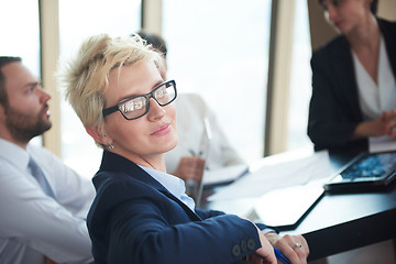 Image showing blonde business woman on meeting