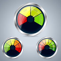 Image showing Rating meter design set of three 