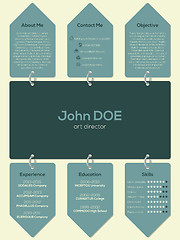 Image showing Modern resume cv template with chain and tags