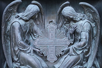 Image showing two archangel with cross