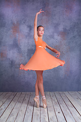 Image showing The young ballerina dancing  