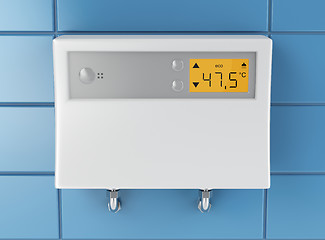 Image showing Water heater in bathroom 