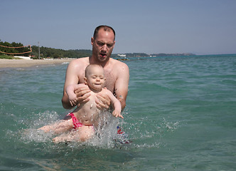 Image showing First swimming lessons