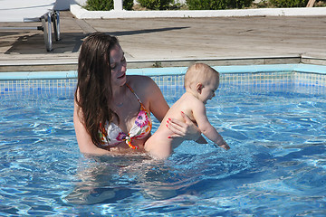 Image showing Swimming lessons in the pool