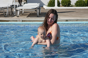 Image showing Swimming lessons in the pool