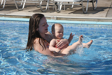 Image showing Swimming lessons in the pool