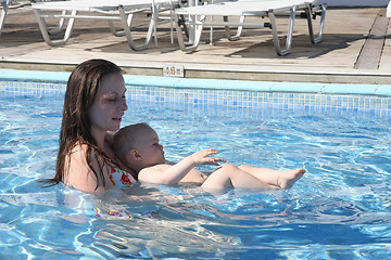 Image showing Swimming lessons in the pool