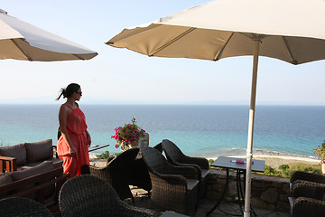 Image showing Sea view from cafe