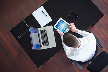 Image showing top view of young business man at office