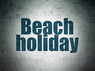 Image showing Vacation concept: Beach Holiday on Digital Paper background