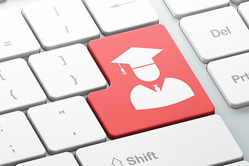 Image showing Education concept: Student on computer keyboard background