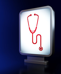 Image showing Medicine concept: Stethoscope on billboard background