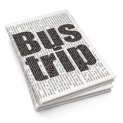 Image showing Tourism concept: Bus Trip on Newspaper background