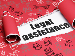 Image showing Law concept: black text Legal Assistance under the piece of  torn paper