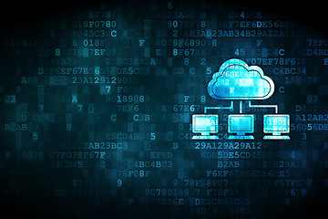 Image showing Cloud technology concept: Cloud Network on digital background