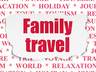 Image showing Travel concept: Family Travel on Torn Paper background