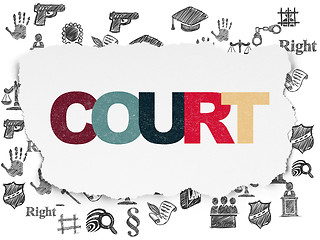 Image showing Law concept: Court on Torn Paper background