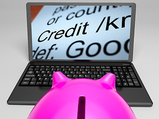 Image showing Credit Definition On Laptop Showing Financial Help