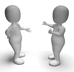 Image showing Discussion Between Two 3d Characters Showing Communication 