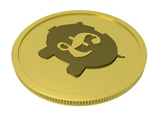 Image showing Pound Piggy Coin Shows Britain Currency