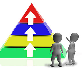 Image showing Pyramid With Up Arrows And Copyspace Showing Growth Or Progress