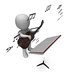 Image showing Musician Guitarist Character Shows Guitar Music And Performing